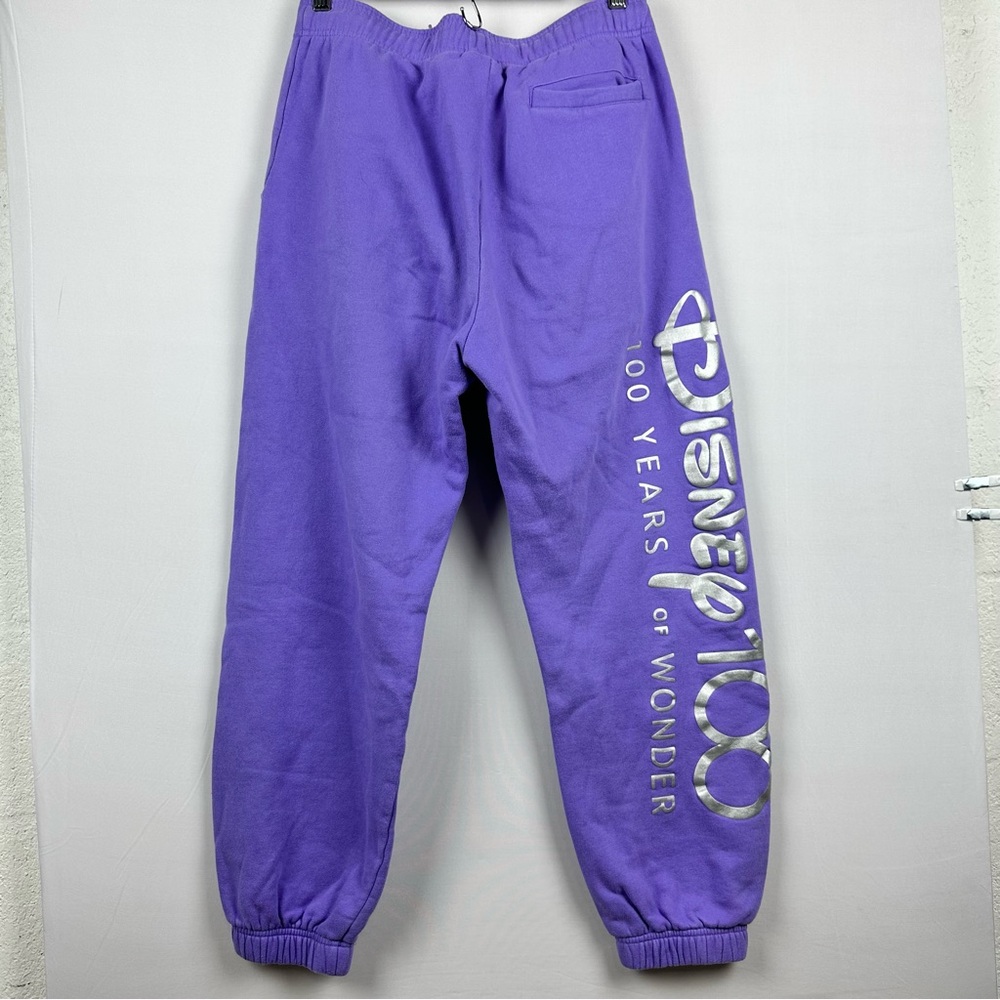 DISNEY PARKS 100 Years Of Wonder Embroidered Drawstring Joggers Lavender Adult - Picture 4 of 12